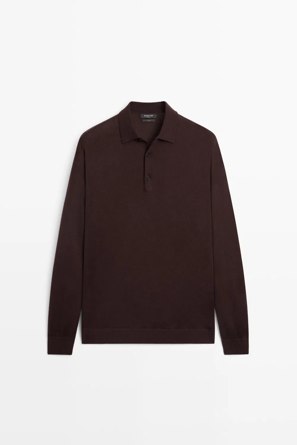 картинка Поло-свитер Massimo Dutti 100% Merino Wool Knit, бордовый от магазина Одежда+