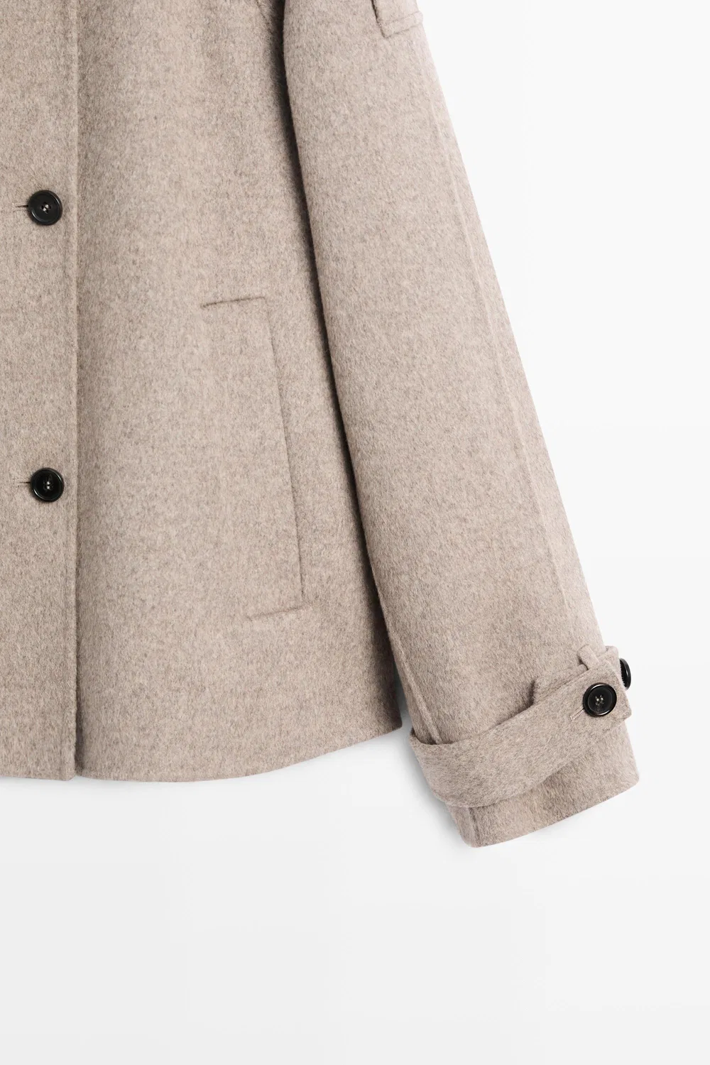 картинка Укороченный тренч Massimo Dutti, с пуговицами, коричневый от магазина Одежда+