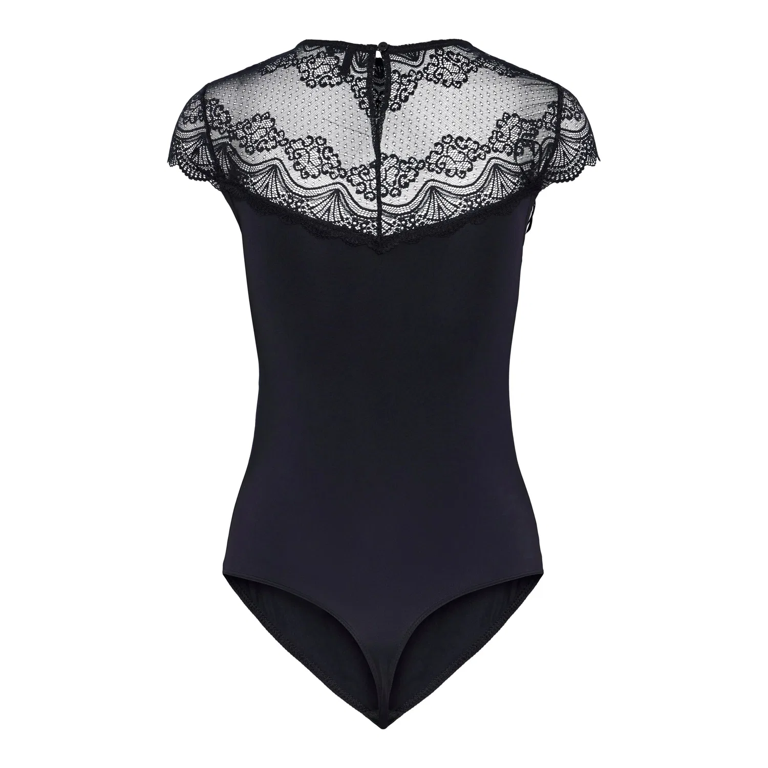 картинка Женское боди с кружевной отделкой pieces, Black от магазина Одежда+