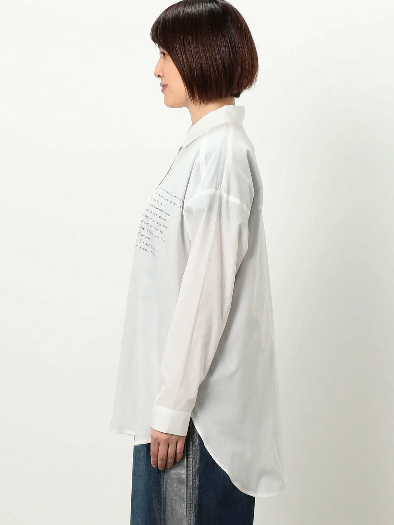 картинка Рубашка с пейзажным принтом (обычная) Nicole White, 28 Off-white от магазина Одежда+