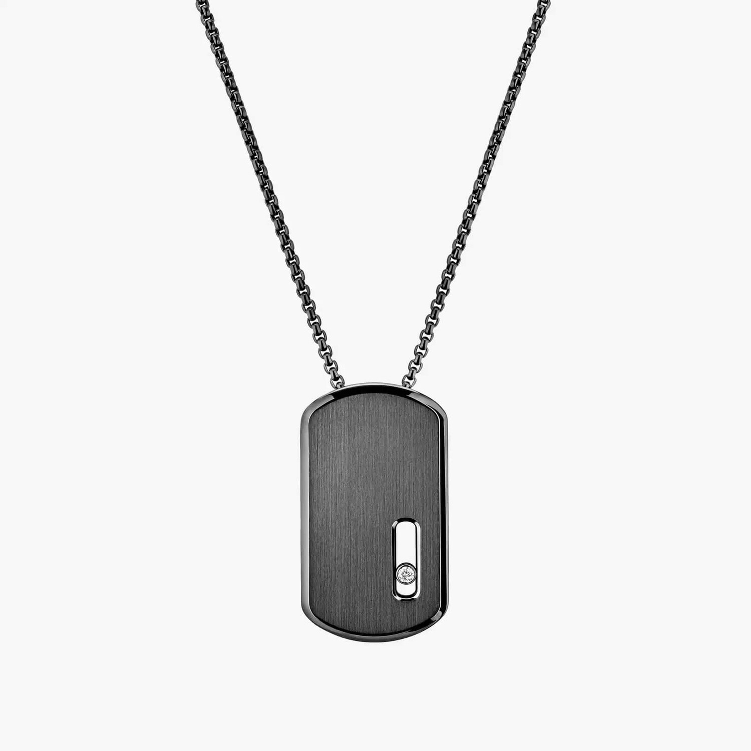 картинка Колье Messika Move Titanium LM, графитовый титан/бриллиант от магазина Одежда+