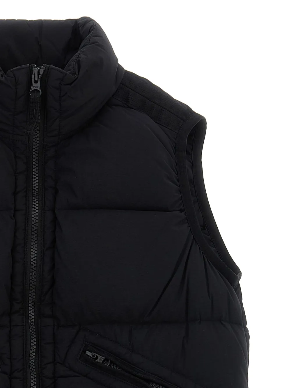 картинка Стеганый жилет на молнии Stone Island Junior, черный от магазина Одежда+