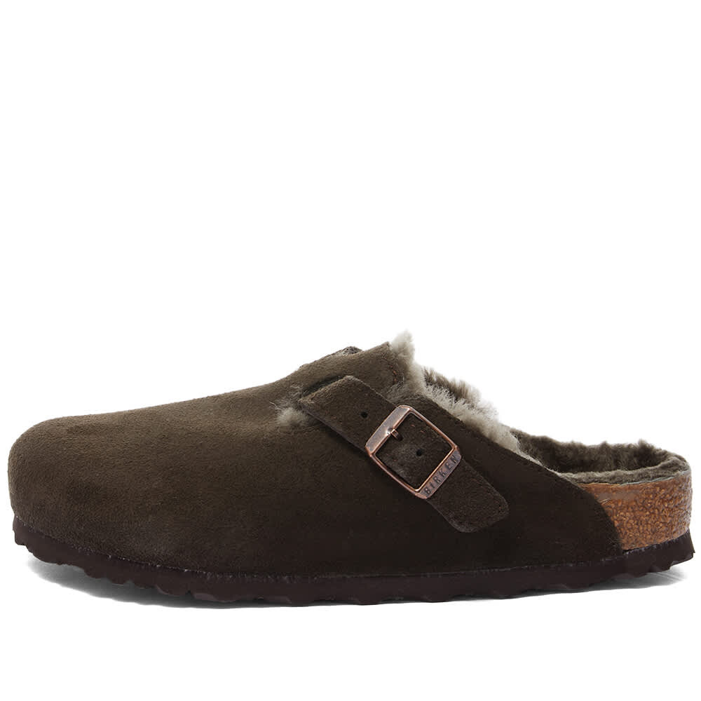 картинка Мюли Birkenstock Boston Shearling Suede Leather, мокко от магазина Одежда+