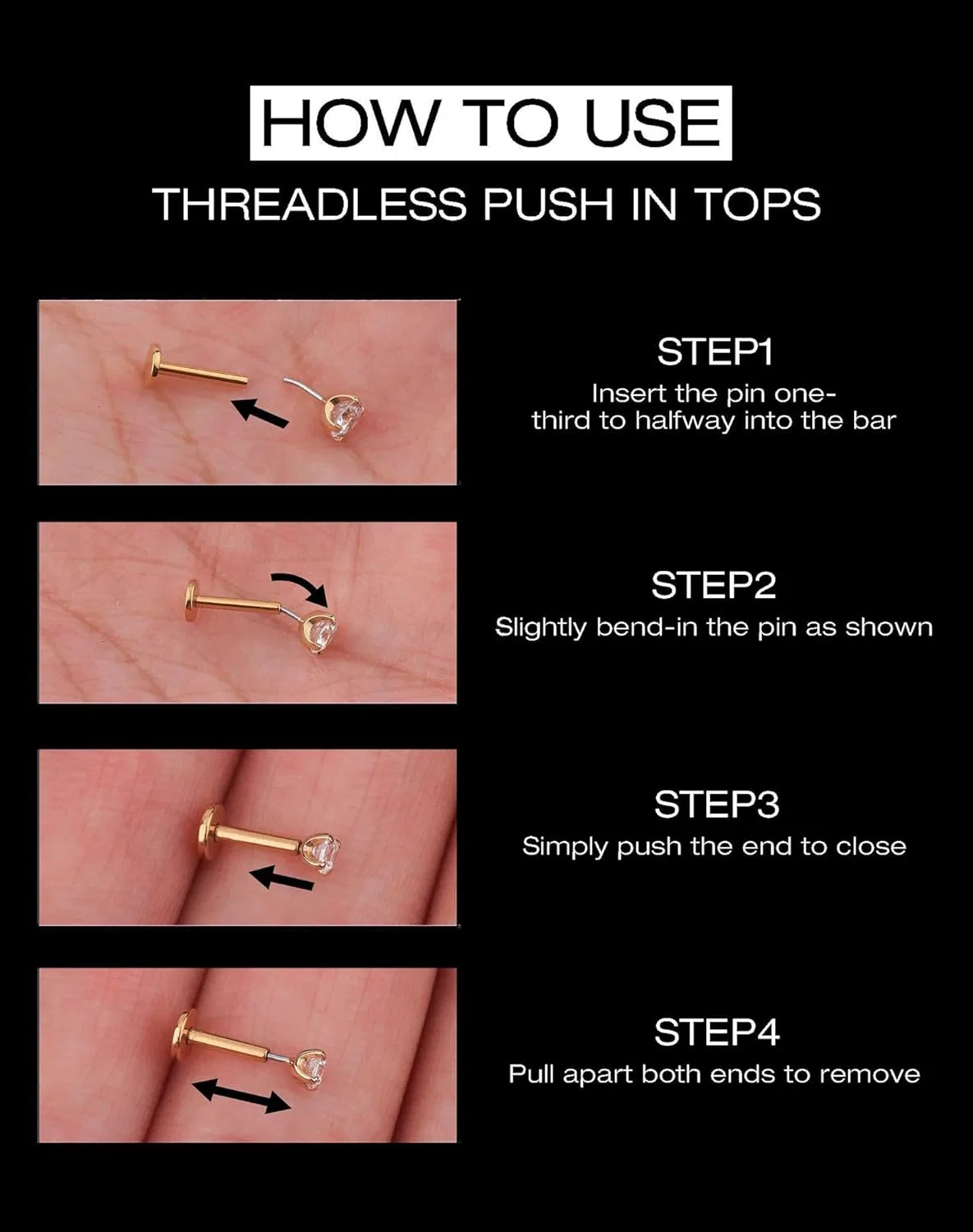 картинка Пирсинг для тела OUFER Титан Лабрет 5-12 мм от магазина Одежда+
