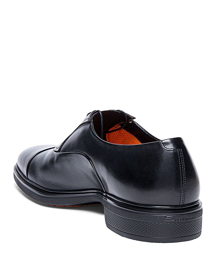 картинка Мужские модельные туфли Santoni с легким носком и шнуровкой, черный от магазина Одежда+