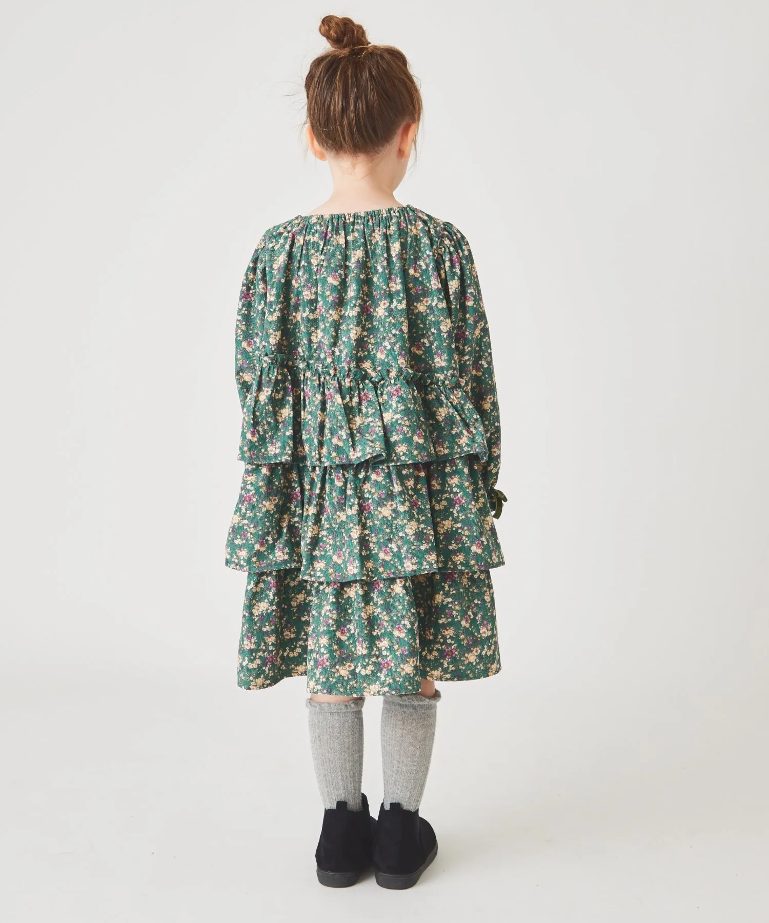 картинка Платье из вельвета с цветочным принтом Ever Closet, green от магазина Одежда+