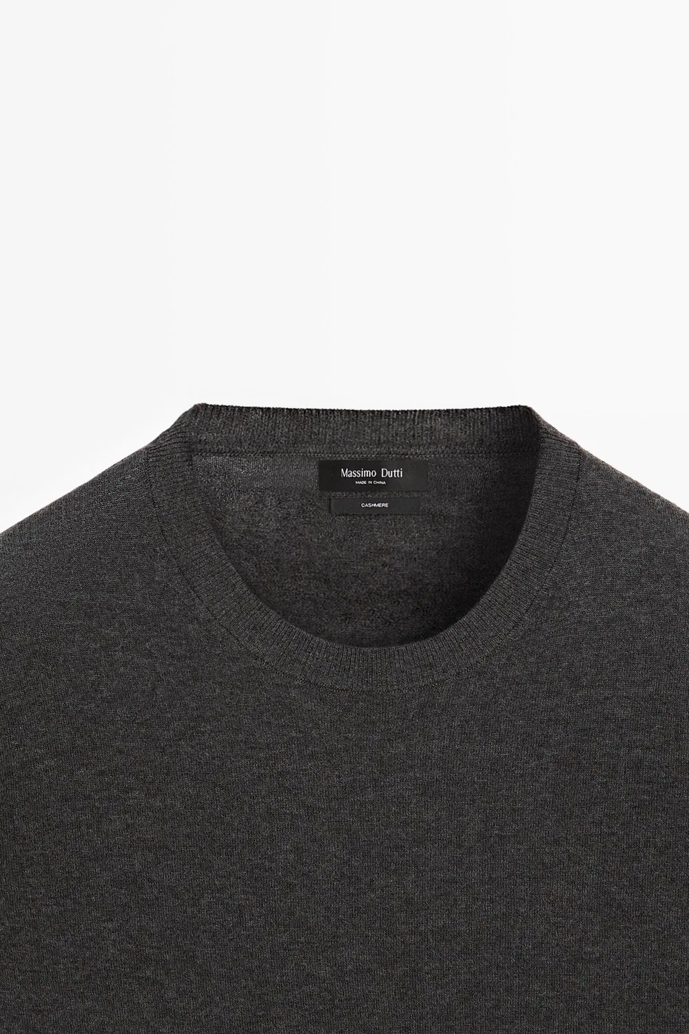 картинка Свитер Massimo Dutti Knit 100% Cashmere Round Neck, угольно-серый от магазина Одежда+