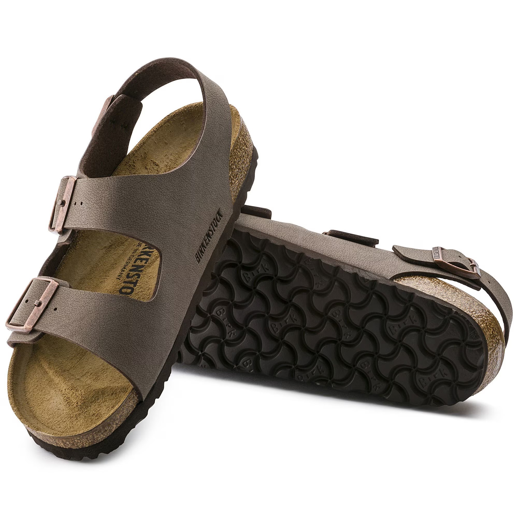 картинка Сандалии Birkenstock Milano Birko-Flor Nubuk, коричневый от магазина Одежда+