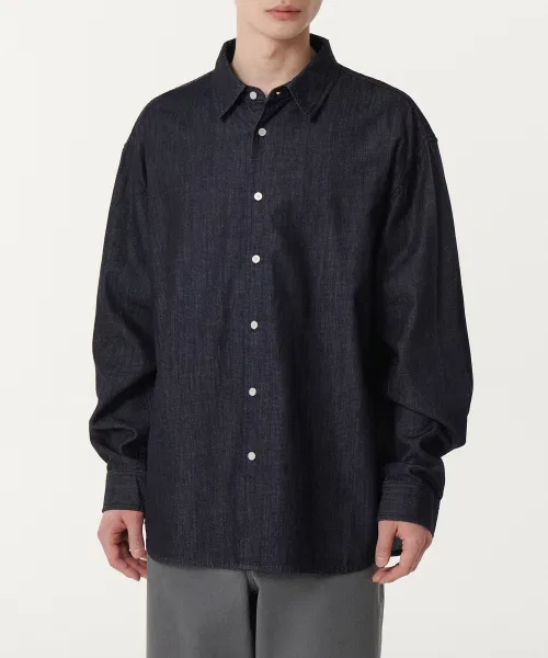 картинка Мужская джинсовая рубашка MUSINSA STANDARD Relaxed Denim Shirt от магазина Одежда+