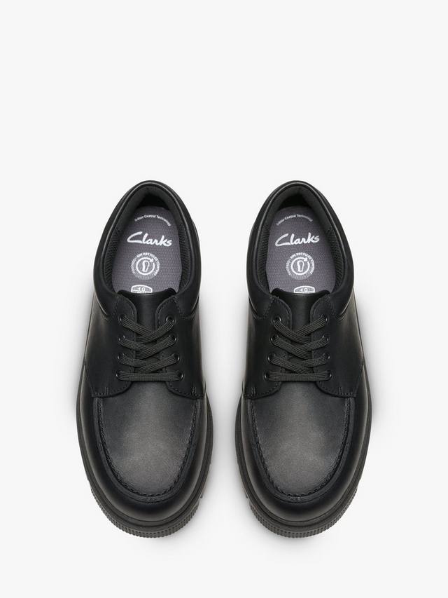 картинка Школьные дерби Clarks Lorcam Edge из кожи, черные от магазина Одежда+