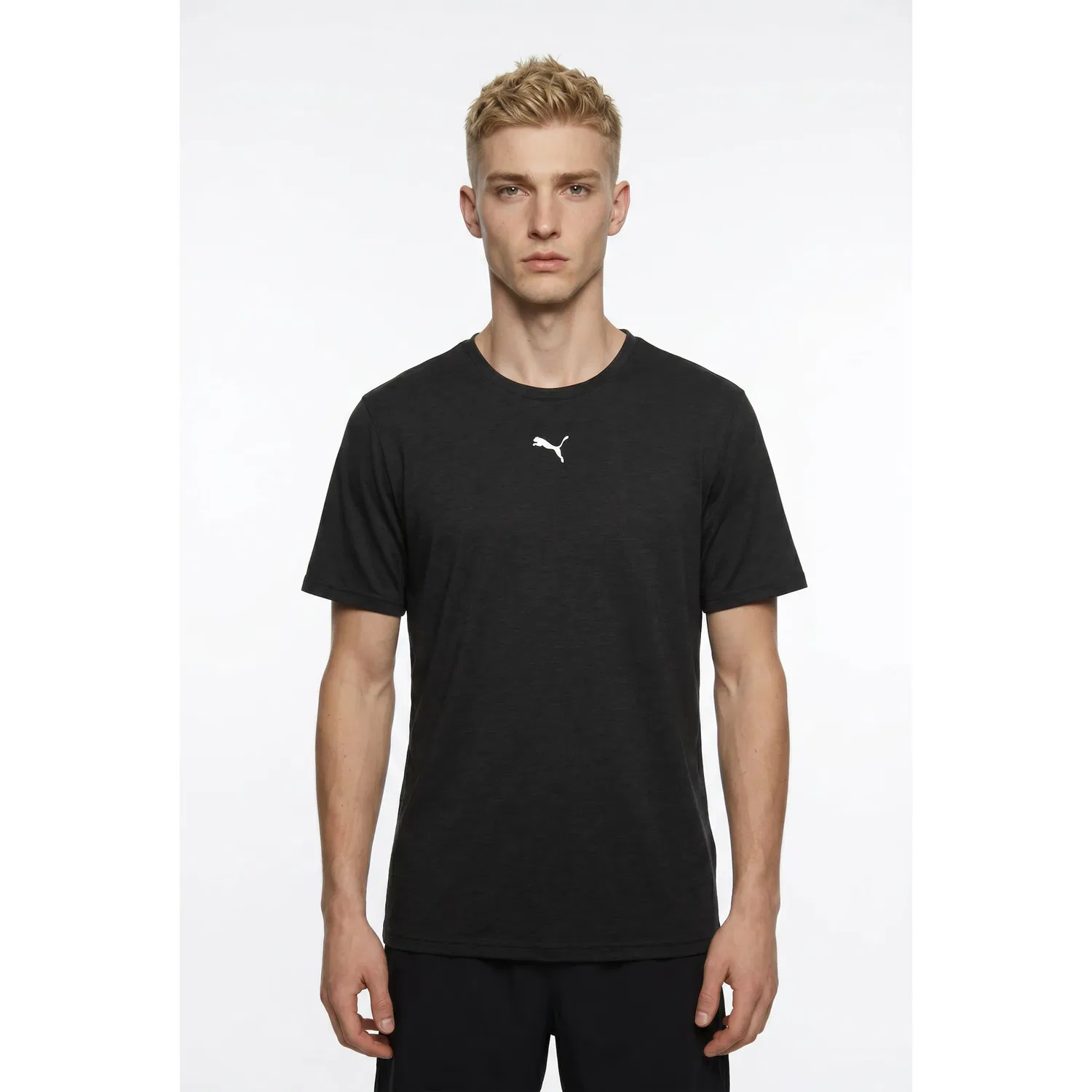 картинка Детская базовая тренировочная футболка PUMA, PUMA Black Heather от магазина Одежда+