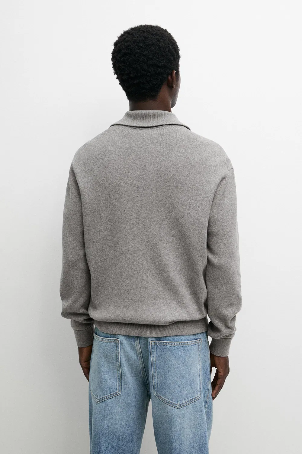 картинка Кардиган Massimo Dutti 100% Cotton Zip-Up Knit, серый от магазина Одежда+