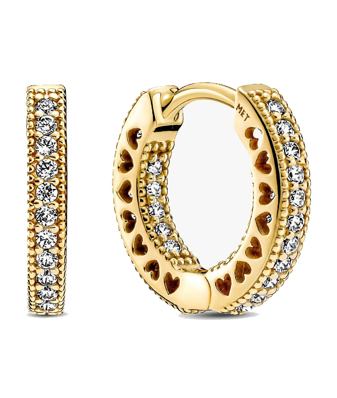 картинка Серьги Pandora Pavé Heart, золото от магазина Одежда+