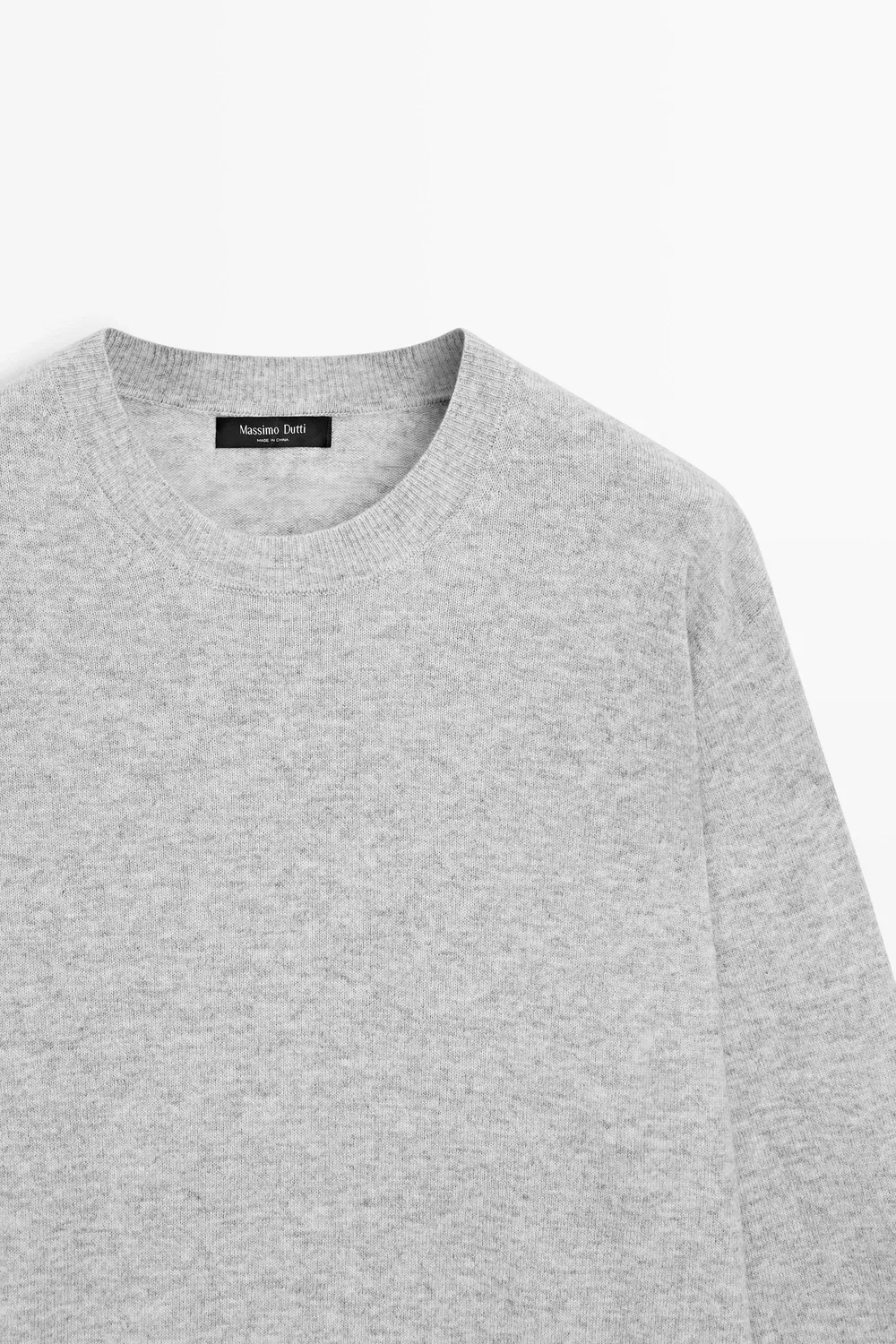 картинка Свитер Massimo Dutti Wool Blend Round Neck Knit, серый меланж от магазина Одежда+