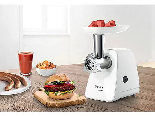 картинка Мясорубка Bosch MFW2520W 1500W, белый от магазина Одежда+