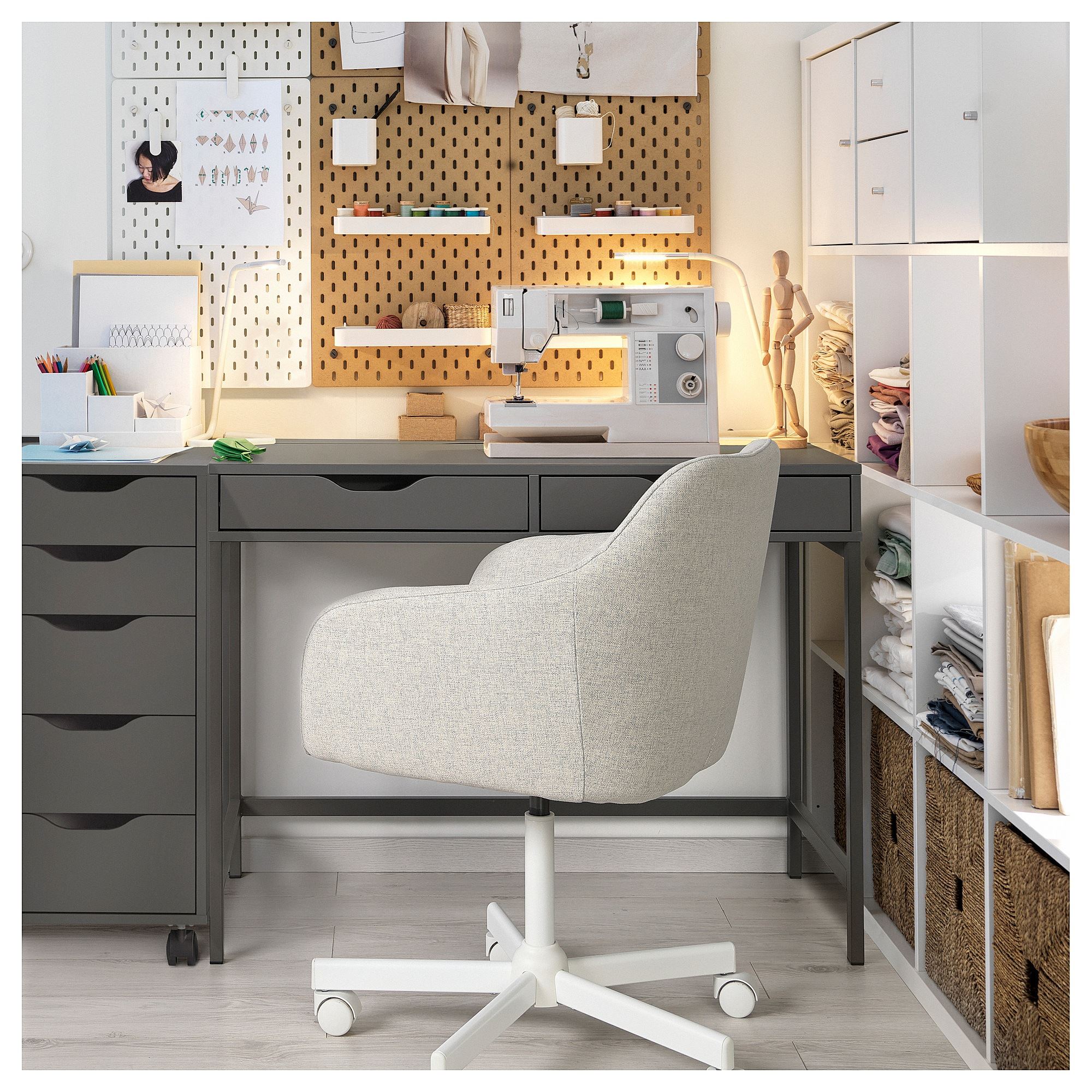 картинка Письменный стол IKEA ALEX, 100x48 см, черно-серый от магазина Одежда+
