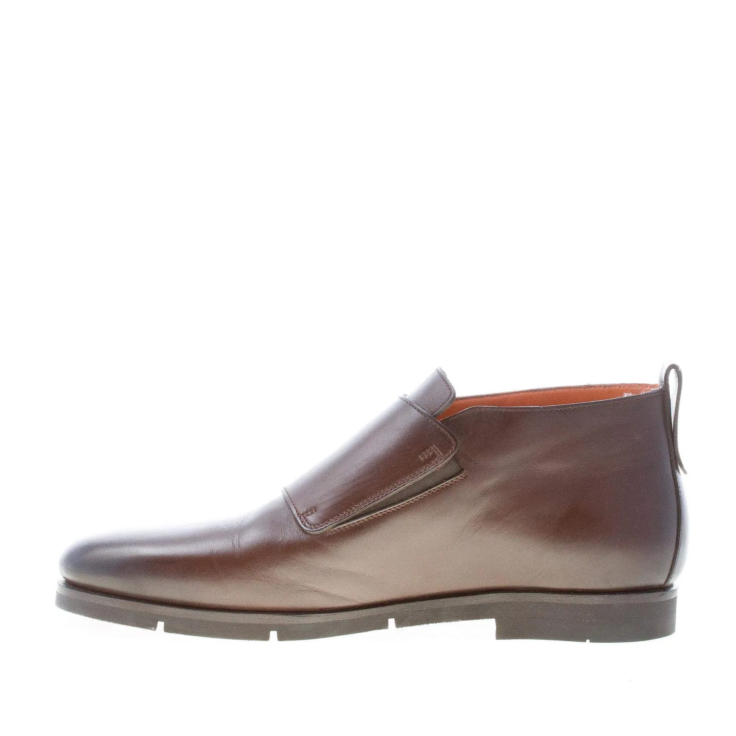 картинка Мужские ботильоны с пряжками из кожи Santoni, Brown от магазина Одежда+