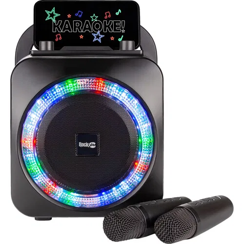 картинка Перезаряжаемая Bluetooth караоке-машина RockJam с двумя беспроводными микрофонами от магазина Одежда+