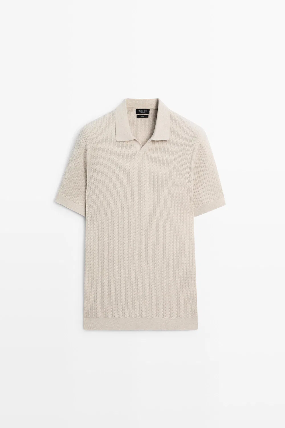 картинка Поло-свитер Massimo Dutti 100% Cotton Cable-knit, бежевый от магазина Одежда+