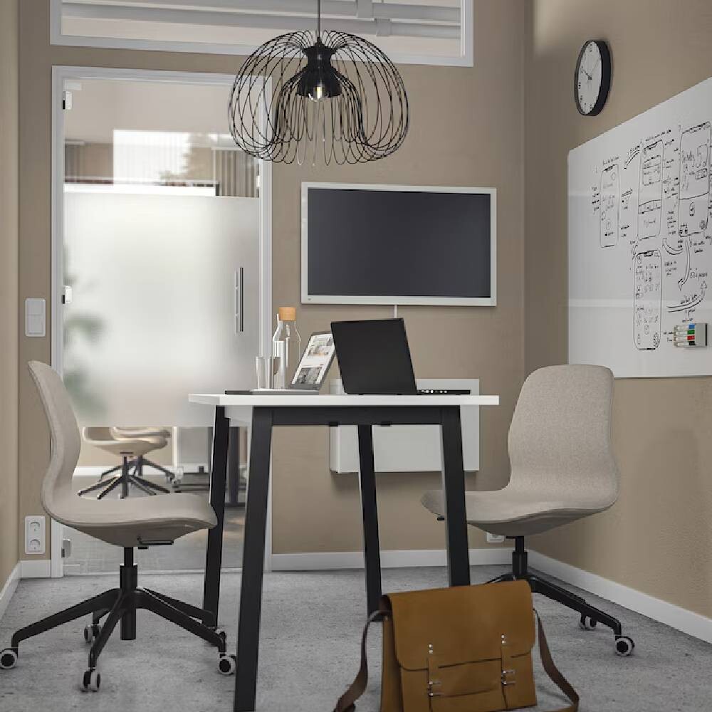 картинка Конференц-стол IKEA MITTZON, 140x68x75 см, белый/черный от магазина Одежда+