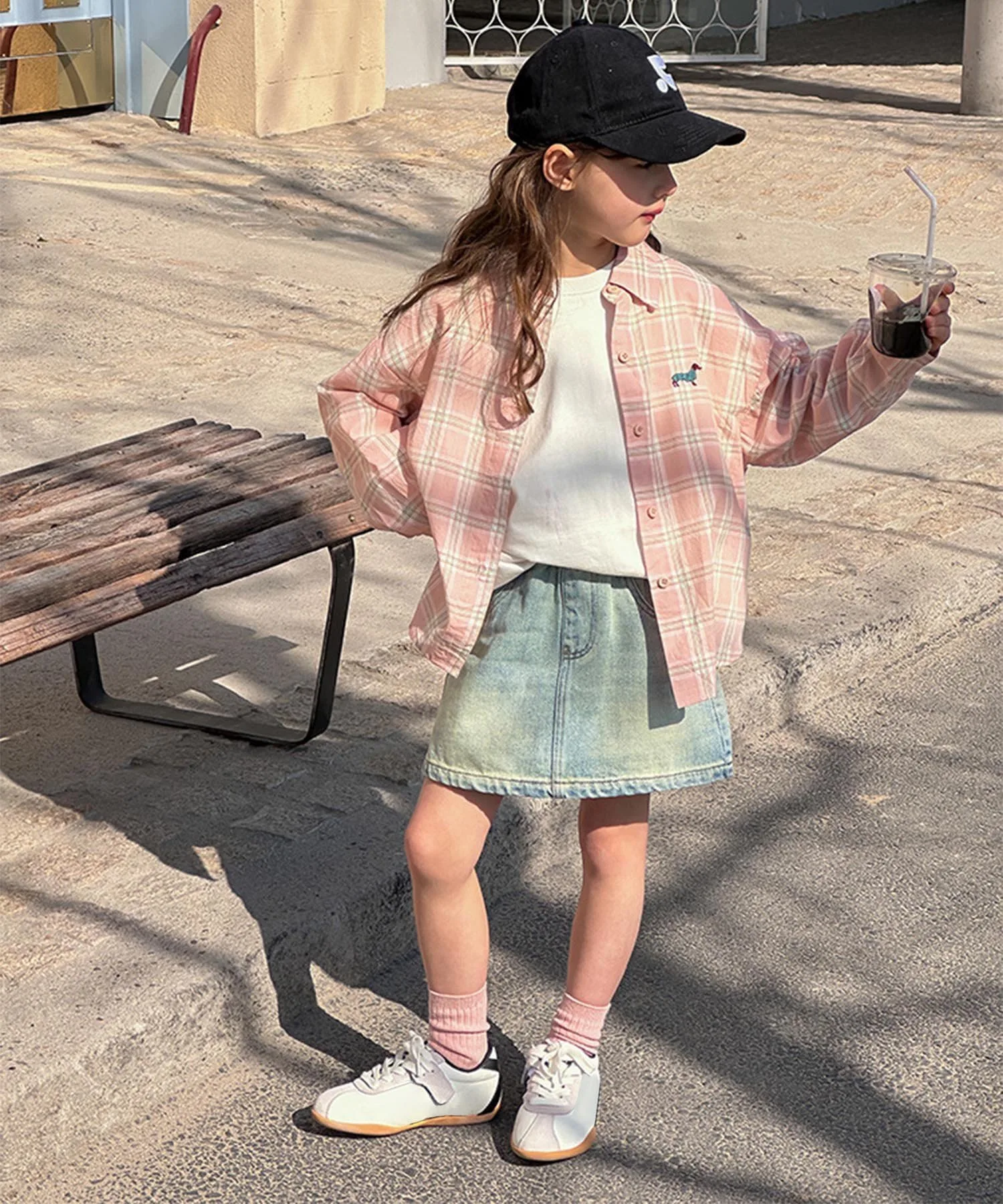 картинка Рубашка в свободную клетку Aimoha Kids, pink от магазина Одежда+