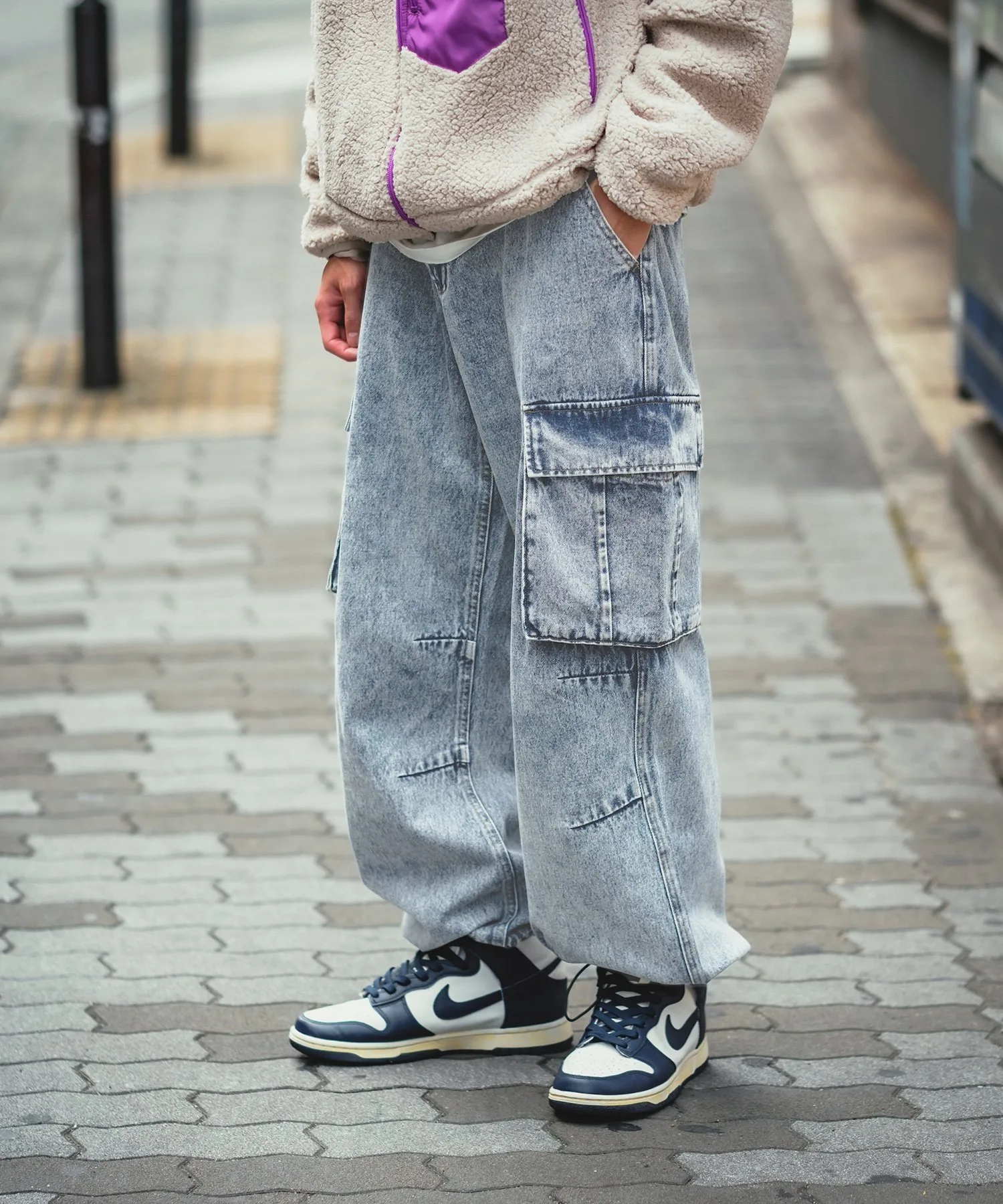 картинка Джинсы-карго с химической обработкой. Sideway Stance, Navy от магазина Одежда+
