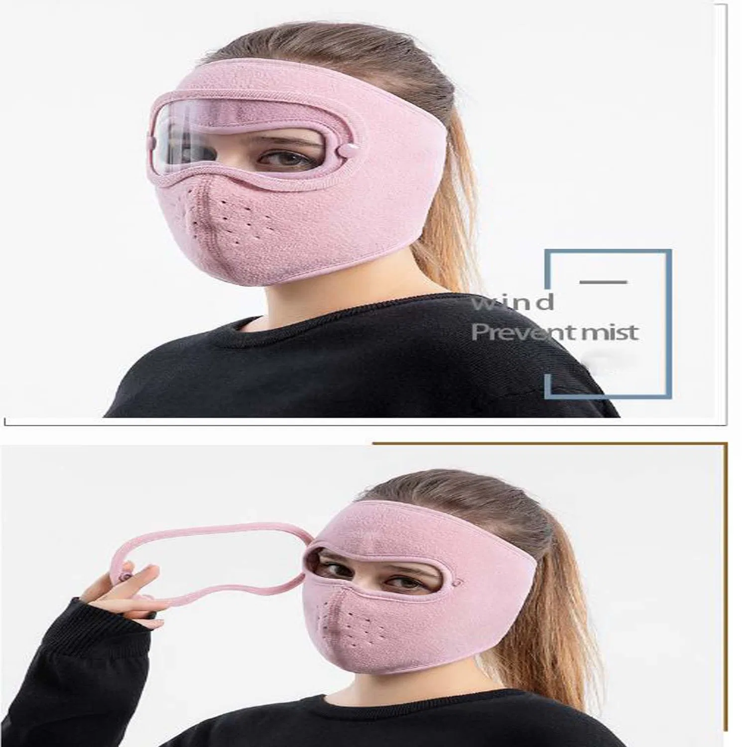 картинка Маска-балаклава зимняя ветрозащитная WUODHTW, Pink от магазина Одежда+