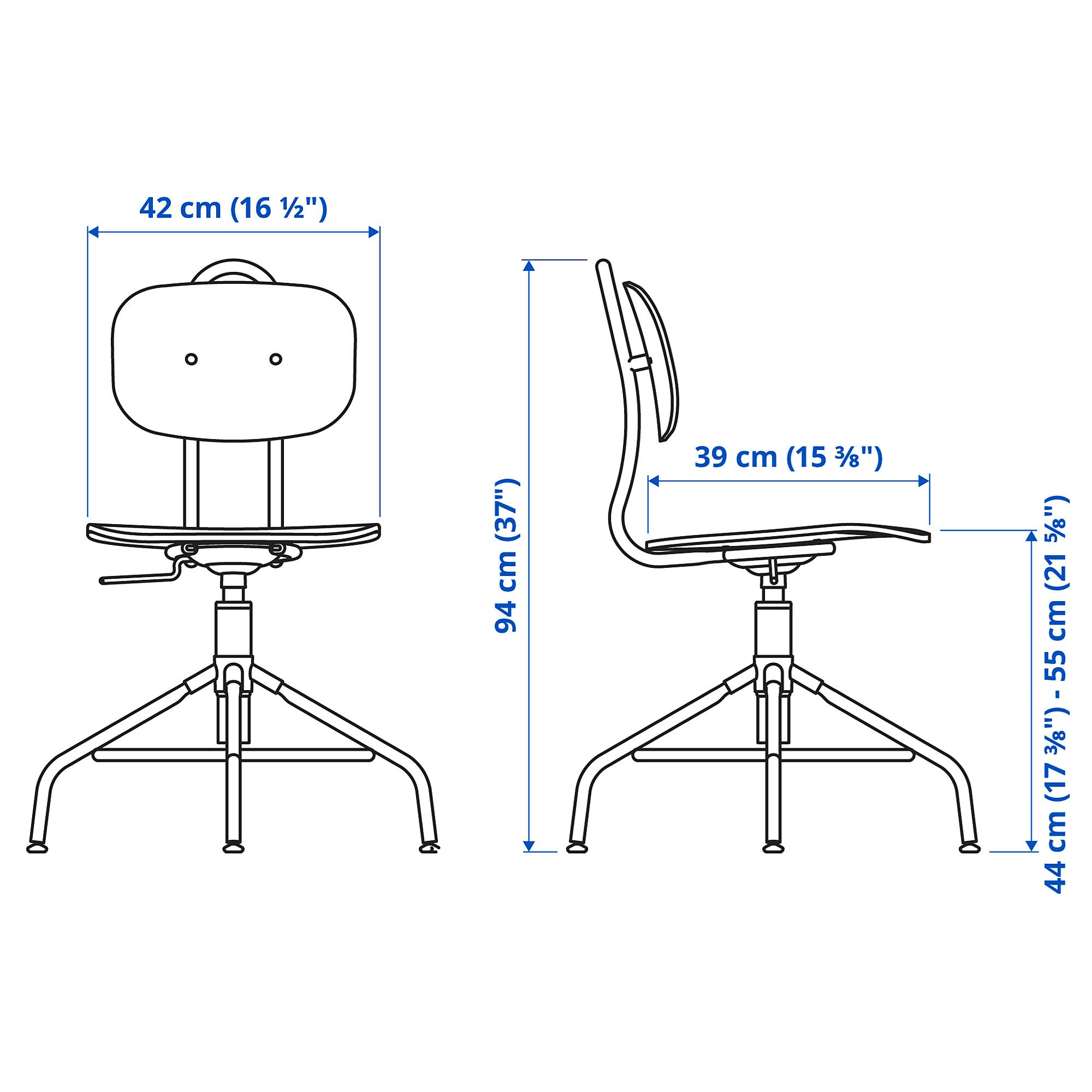 картинка Рабочий стул IKEA KULLABERG, 58x58 см, сосна/черный от магазина Одежда+