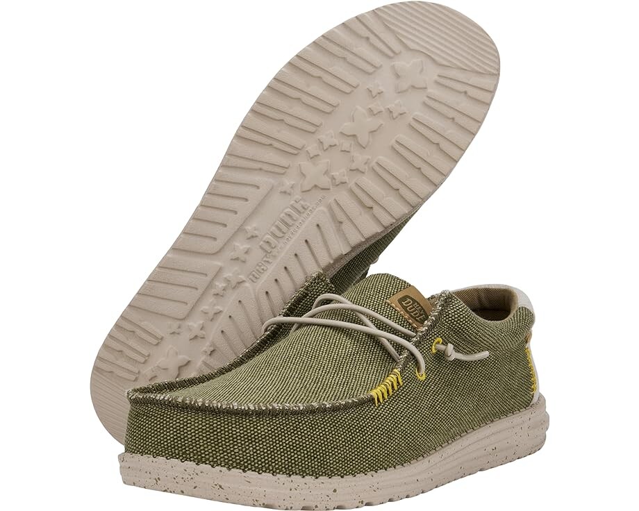 картинка Лоферы Hey Dude Wally Coastline Jute, оливковый от магазина Одежда+