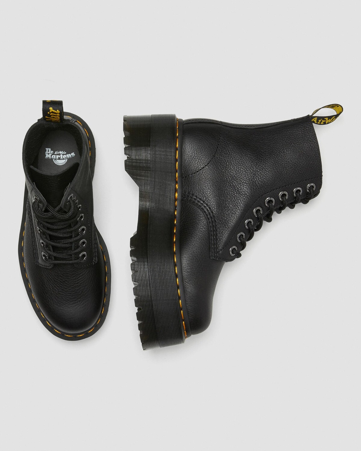 картинка Ботинки Dr. Martens 1460 Max Platform, кожа Pisa, черный от магазина Одежда+