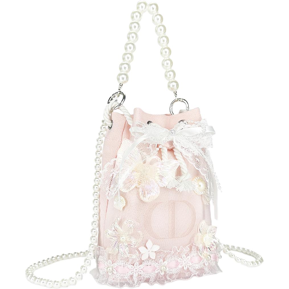 картинка Косметичка DIOR 'Lace Whispers' с жемчужной цепочкой от магазина Одежда+