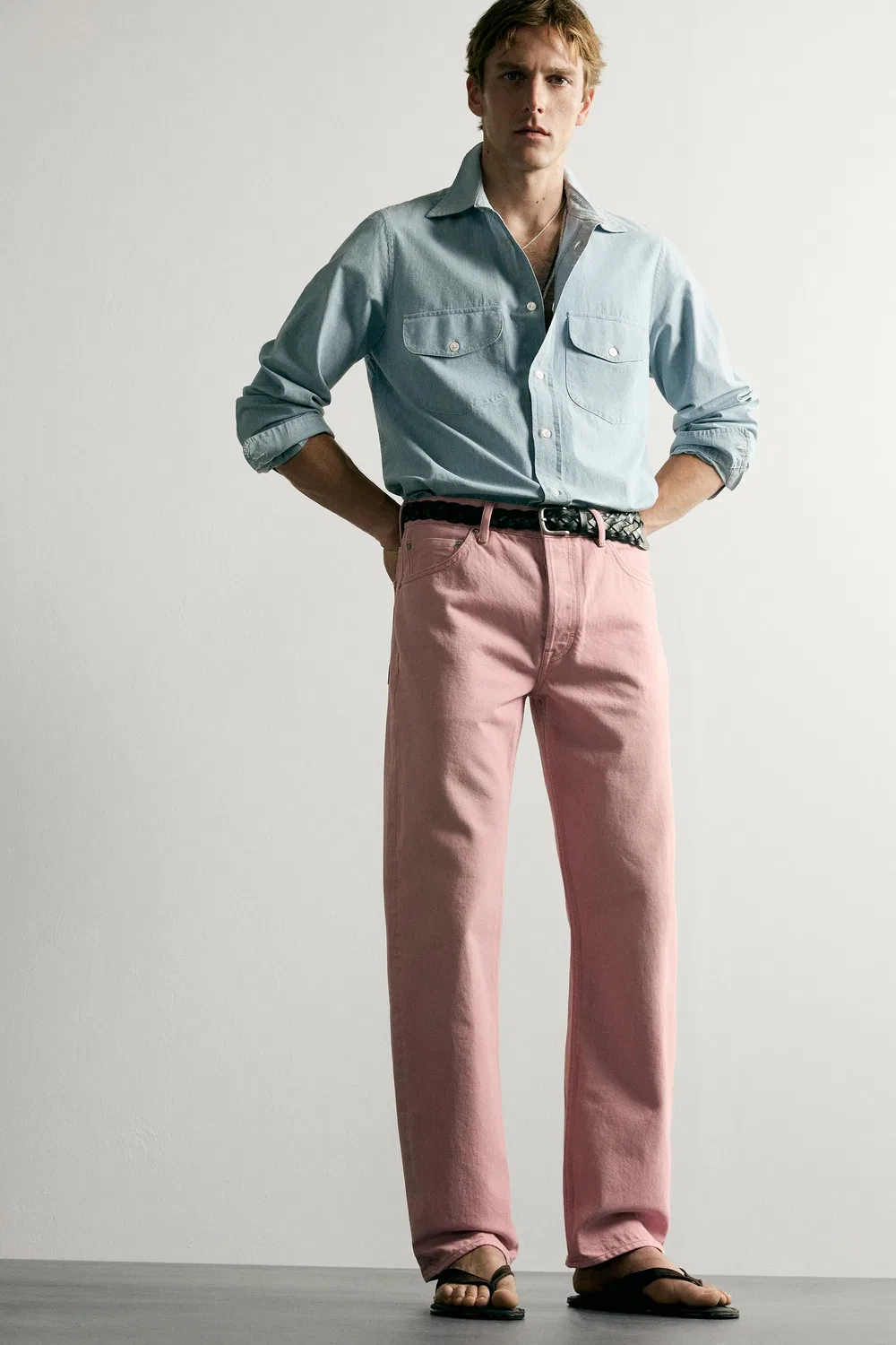картинка Джинсы прямого кроя ZARA, Light pink от магазина Одежда+