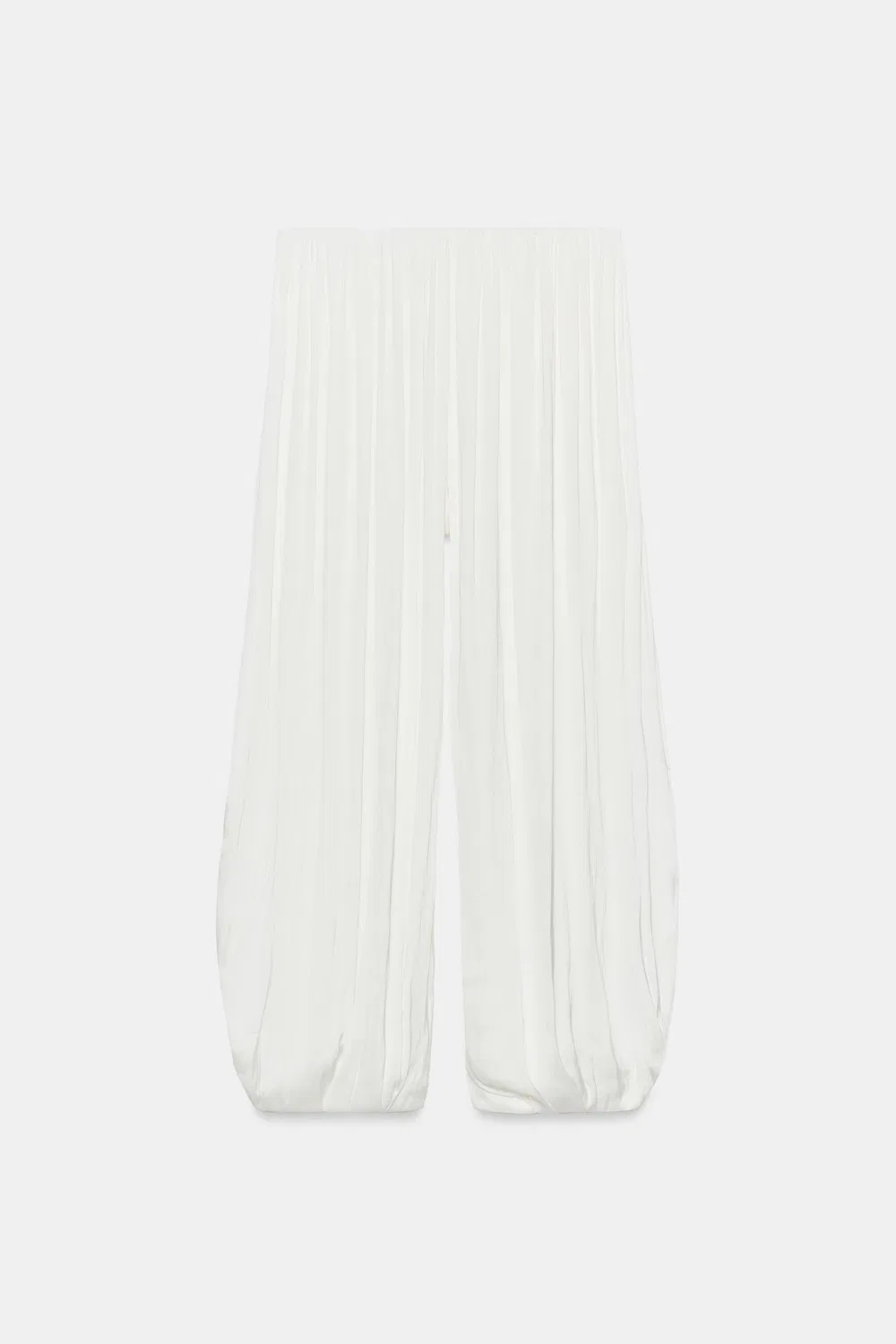 картинка Атласные плесенья брюки ZARA, Oyster-white от магазина Одежда+
