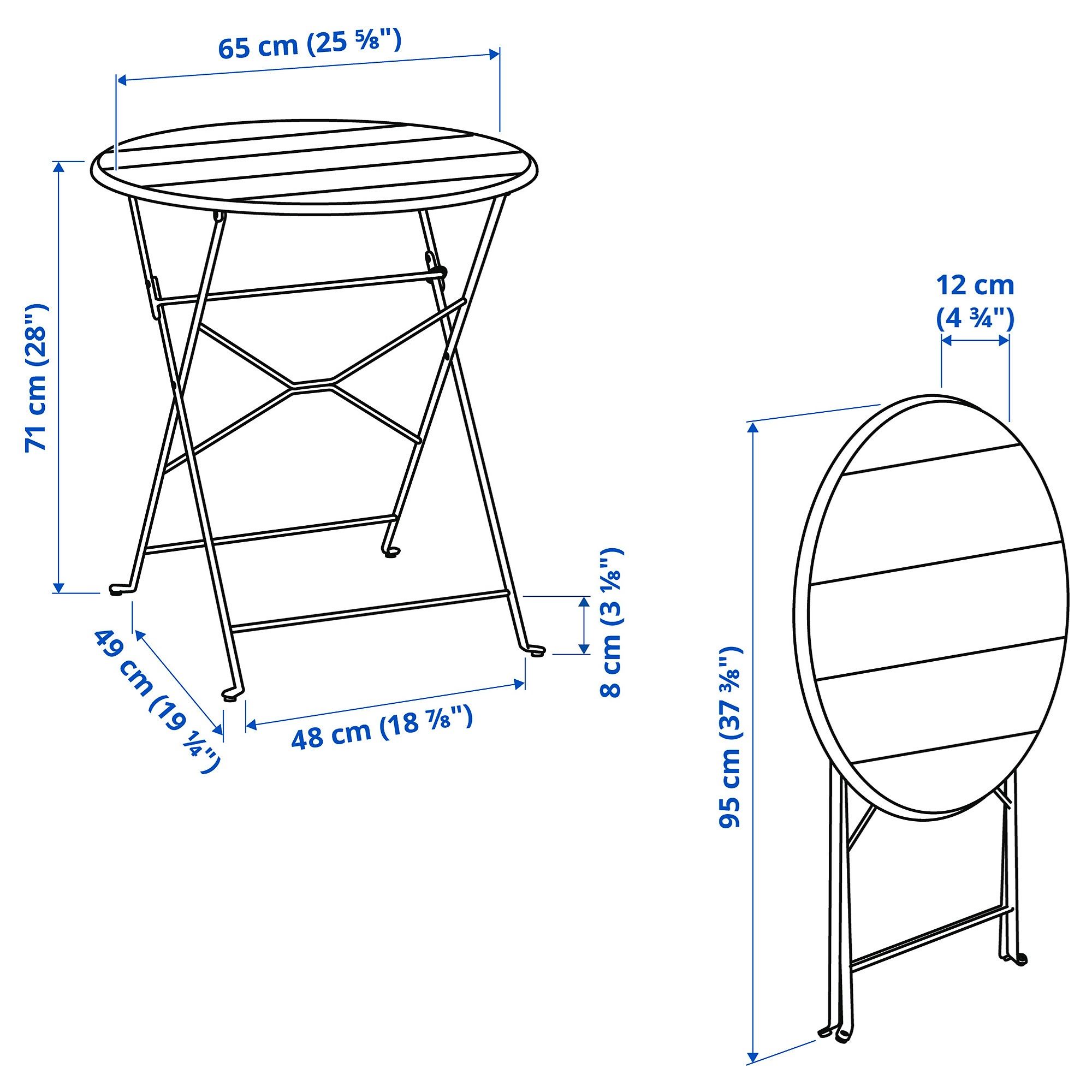 картинка Складной стол SUNDSÖ IKEA, 65x65, белый от магазина Одежда+