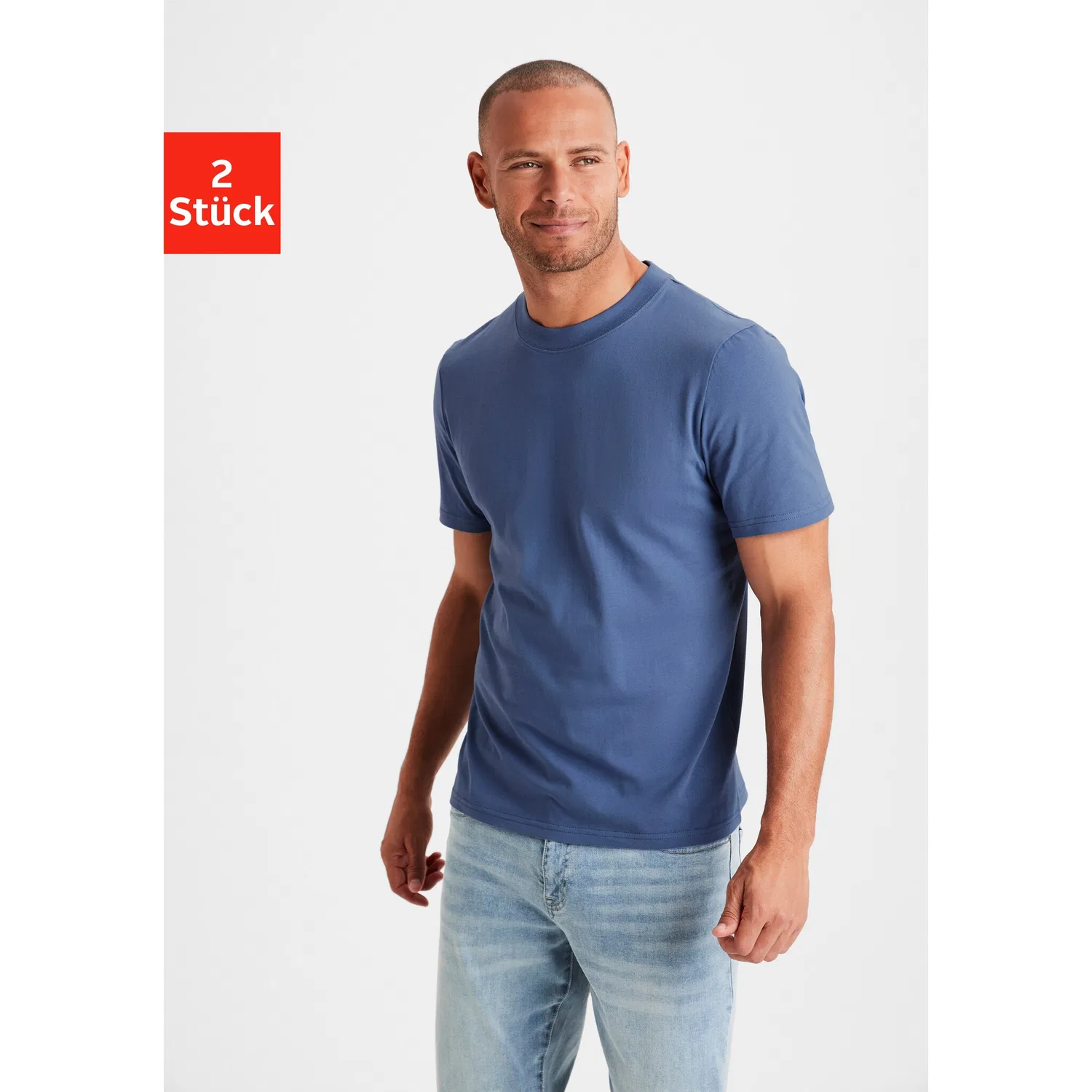 картинка Мужские футболки с круглым вырезом 2-пак KangaROOS, Blue/White от магазина Одежда+