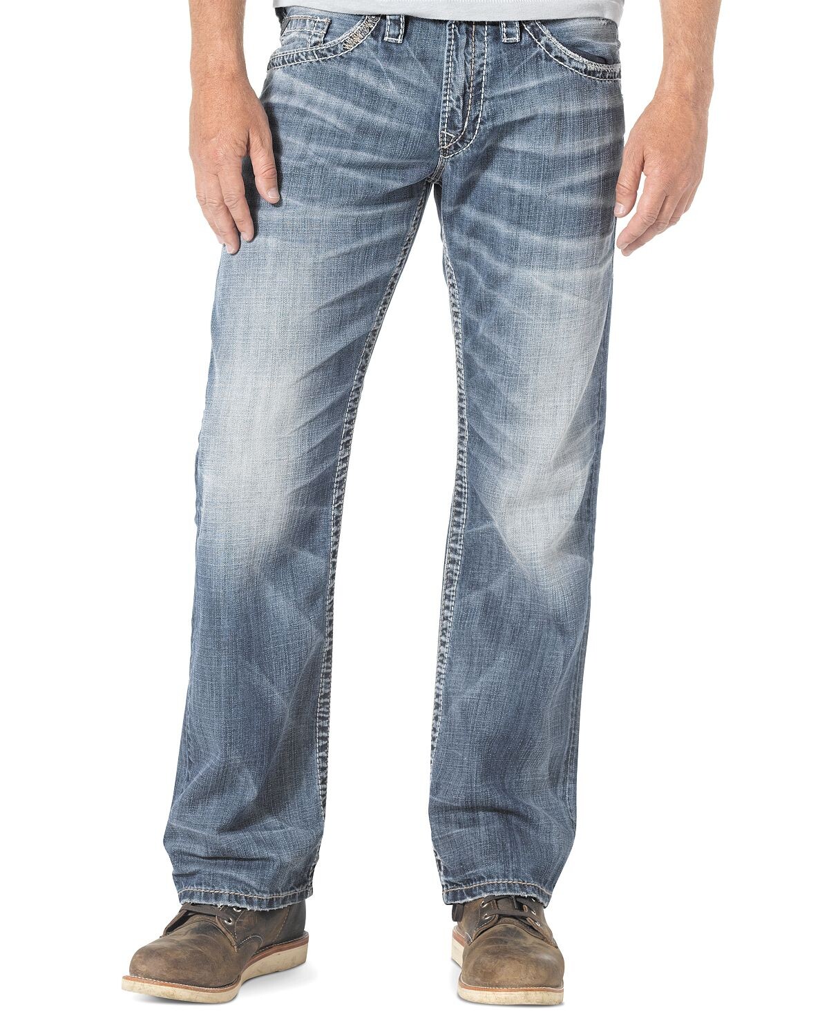 картинка Мужские прямые джинсы zac свободного кроя Silver Jeans Co., мульти от магазина Одежда+