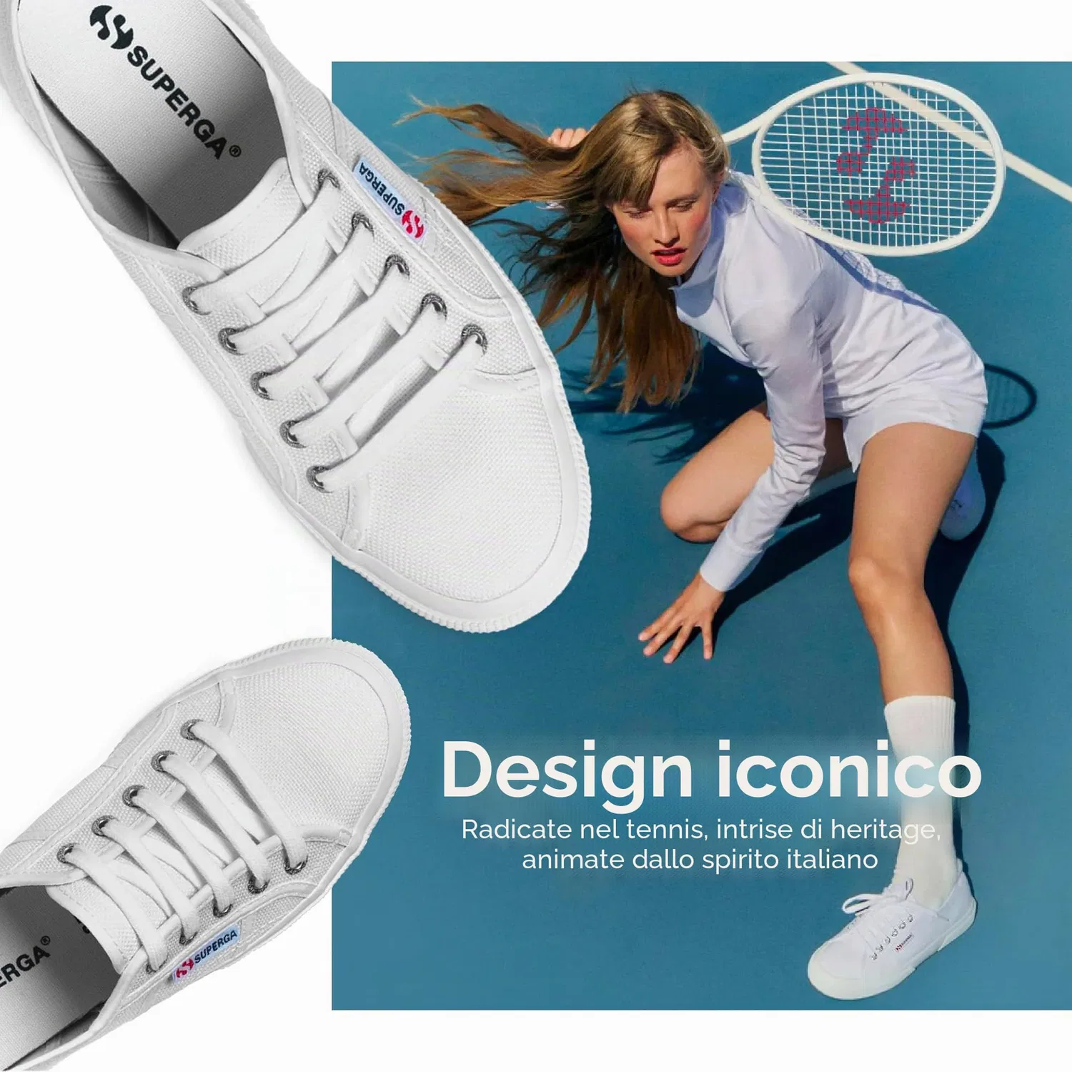 картинка Детские кеды для девочек с контрастной отделкой Superga, White от магазина Одежда+