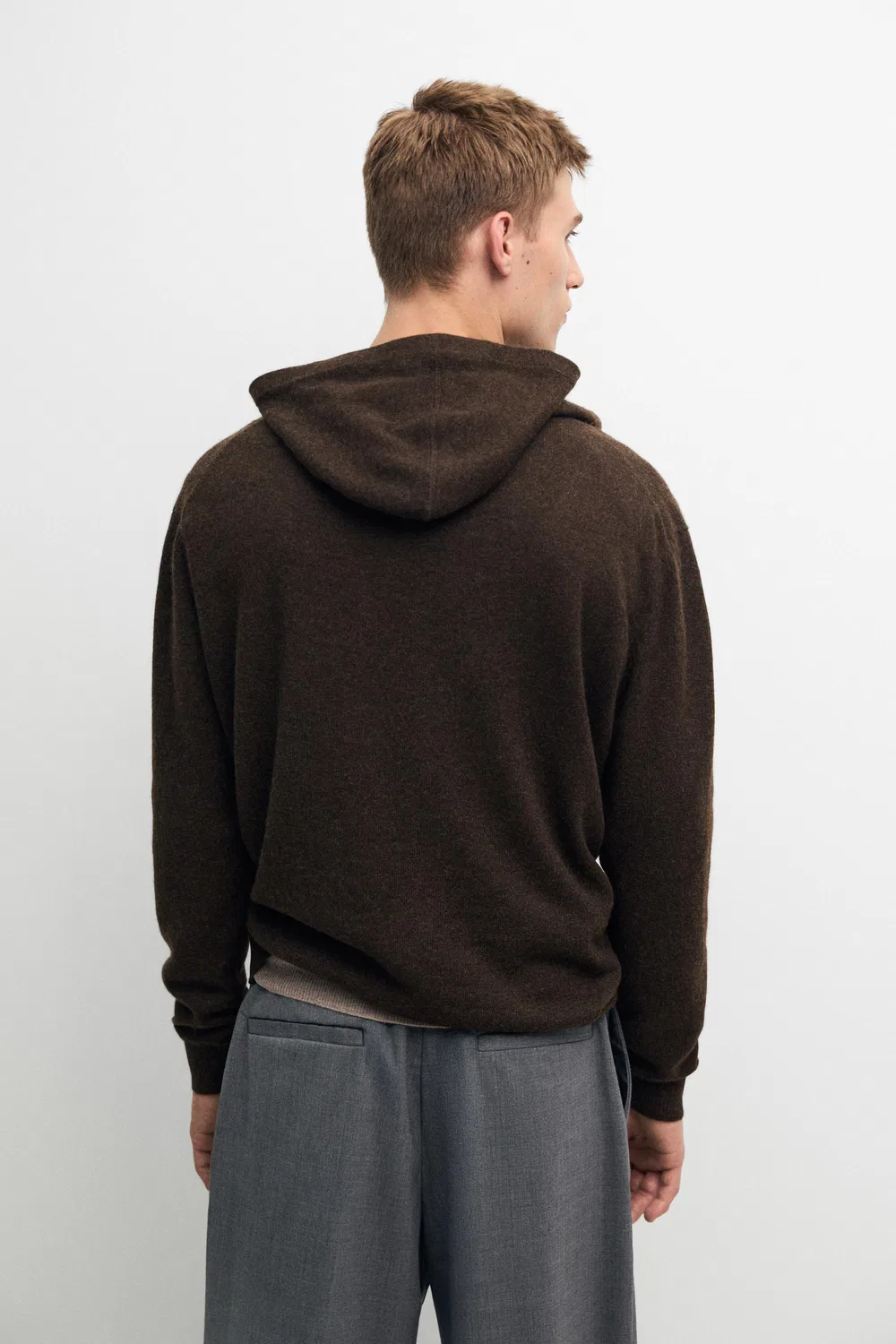 картинка Кардиган Massimo Dutti 100% Cashmere Hooded Knit, коричневый меланж от магазина Одежда+