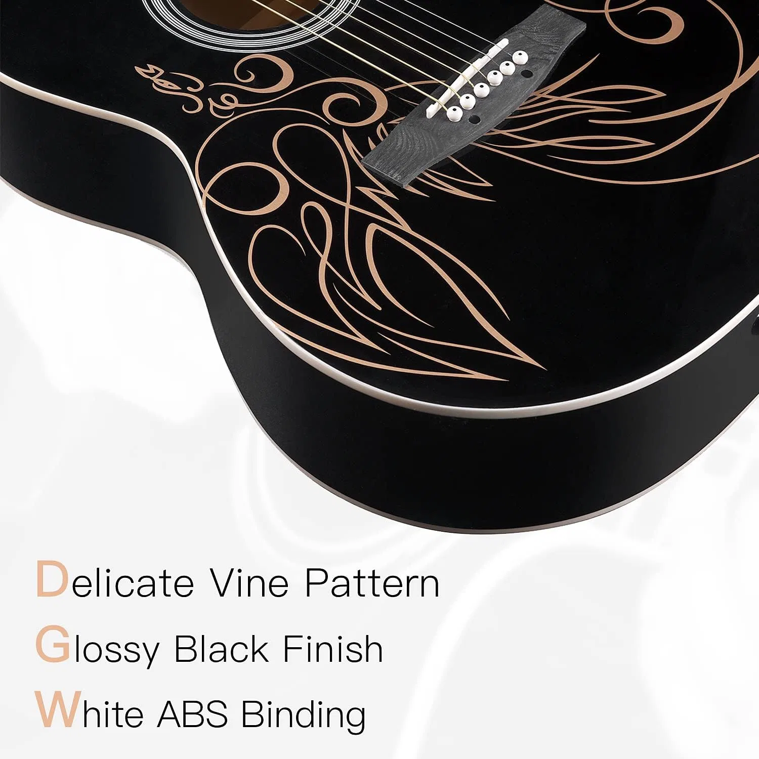 картинка Акустическая гитара, концертная, 39 дюймов, WINZZ Delicate Vine от магазина Одежда+