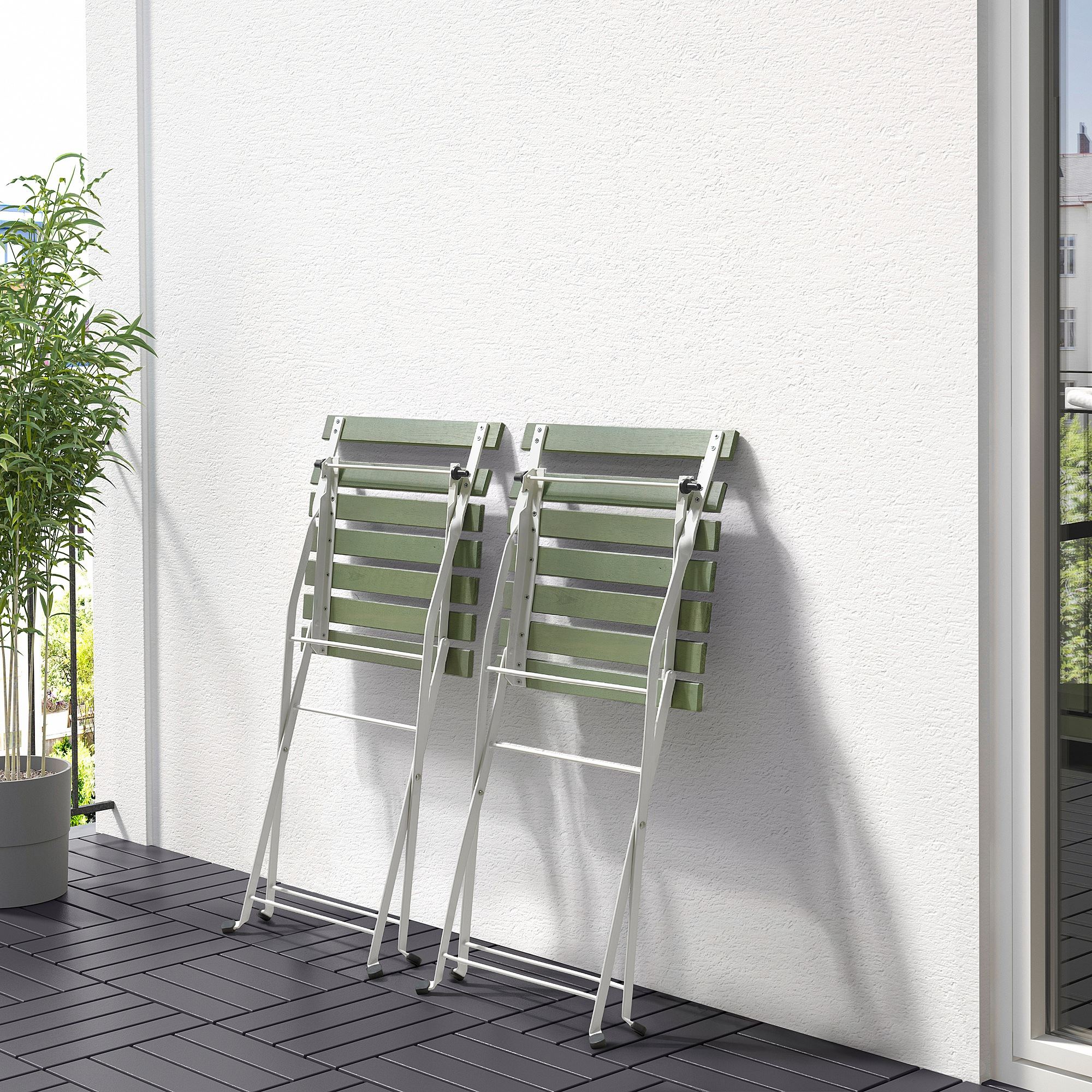 картинка Складной стул TARNÖ IKEA, белый/зеленый от магазина Одежда+