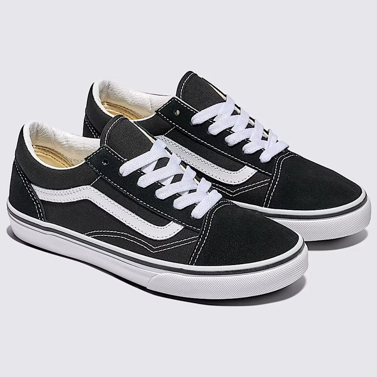 картинка Детские кеды с длинной шнуровкой Old Skool Vans, Black/White от магазина Одежда+