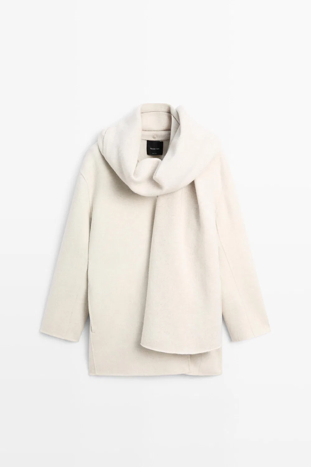 картинка Пальто Massimo Dutti Wool-blend With Scarf Detail, бежевый от магазина Одежда+