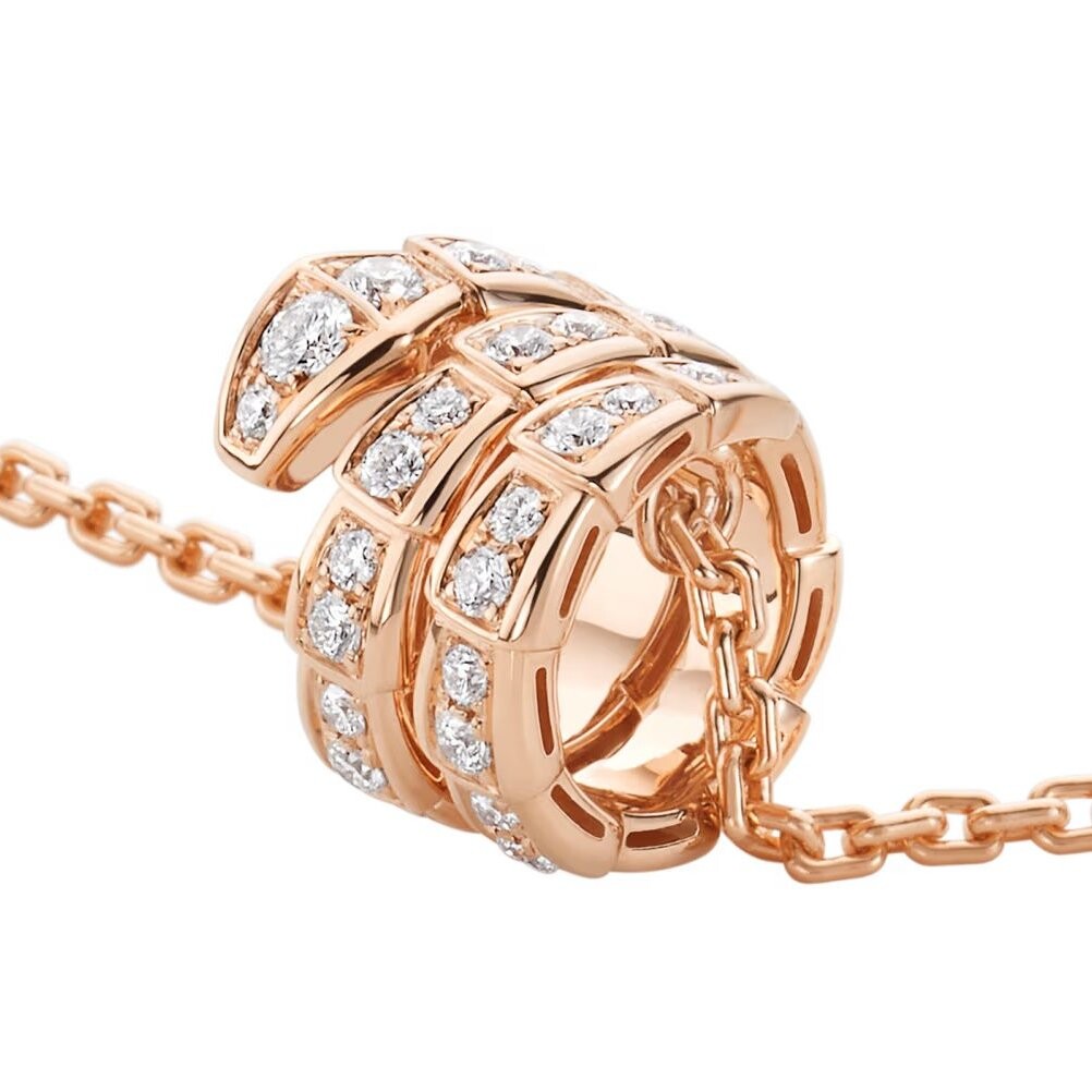 картинка Подвеска Bvlgari Serpenti Viper, розовое золото/бриллианты от магазина Одежда+