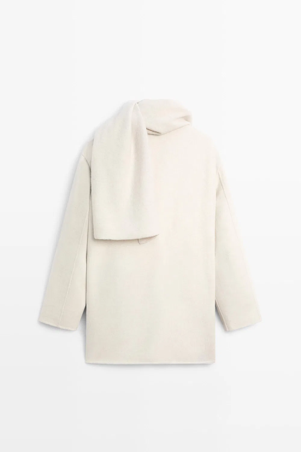 картинка Пальто Massimo Dutti Wool-blend With Scarf Detail, бежевый от магазина Одежда+