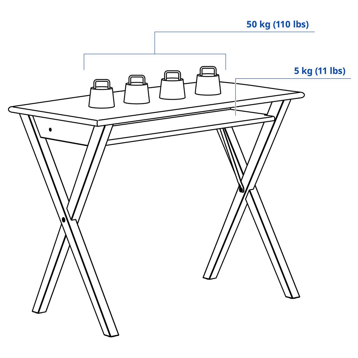 картинка Стол, сосна/белый, 90x55 см IKEA Bollpojke от магазина Одежда+