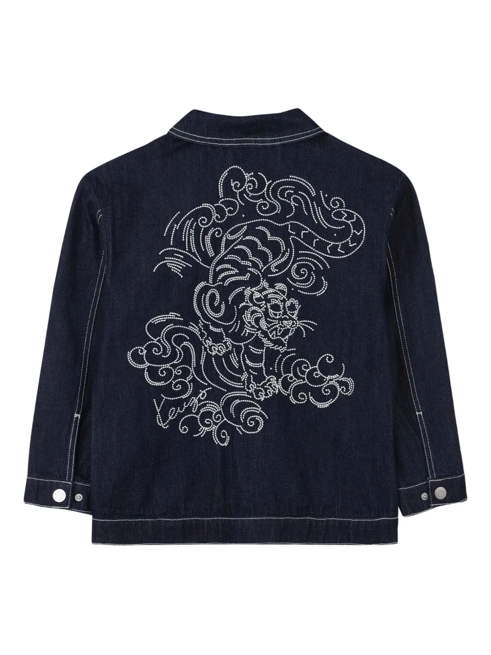 картинка Джинсовая куртка с вышивкой Kenzo Kids, синий от магазина Одежда+