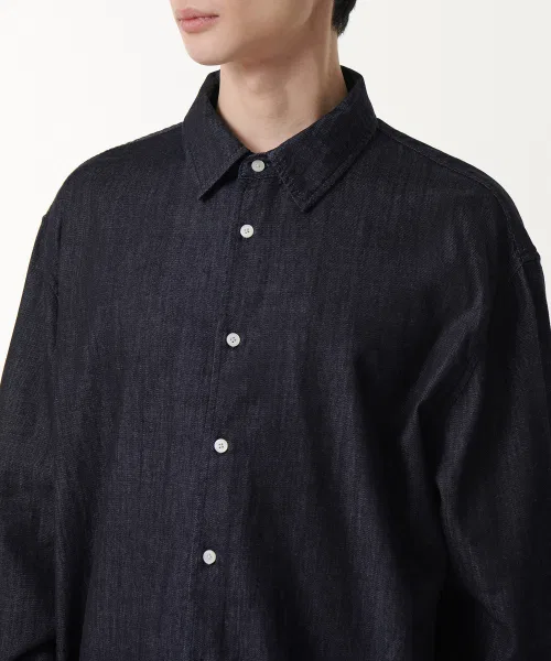 картинка Мужская джинсовая рубашка MUSINSA STANDARD Relaxed Denim Shirt от магазина Одежда+