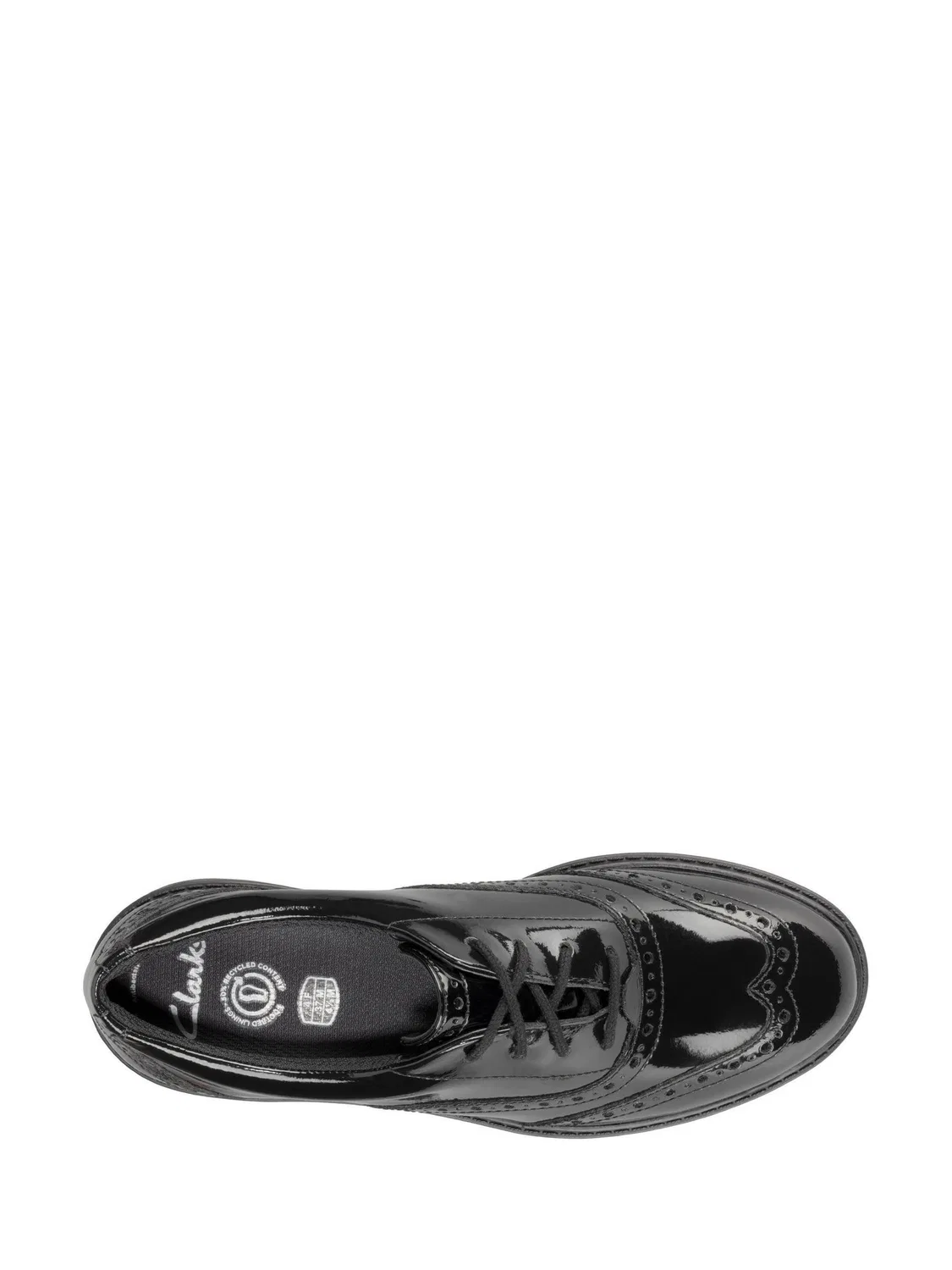 картинка Туфли броги Clarks Loxham, черные, для девочек от магазина Одежда+