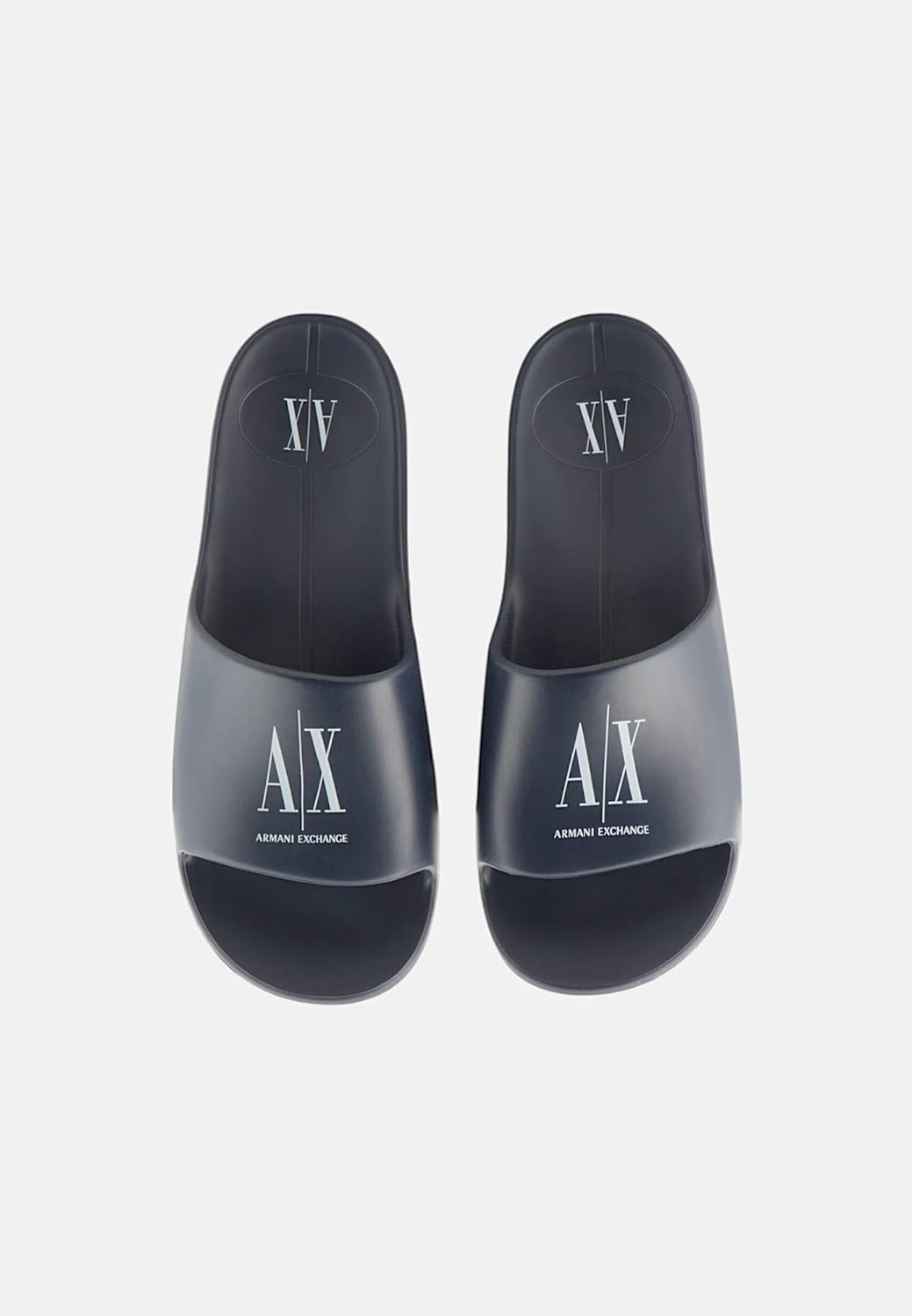 картинка Мужские шлепанцы Armani Exchange Icon Project, слоновая кость/темно-синий от магазина Одежда+