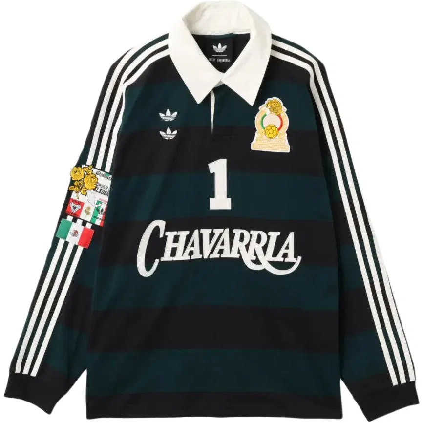 картинка Поло Adidas Originals X Willy Chavarria LS Rugby, зеленый от магазина Одежда+
